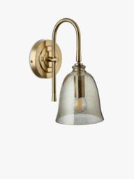 John Lewis Farmhouse Bubble Glass Shade Wall Light, Antique Brass - thumbnail 4