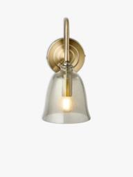 John Lewis Farmhouse Bubble Glass Shade Wall Light, Antique Brass