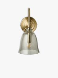 John Lewis Farmhouse Bubble Glass Shade Wall Light, Antique Brass - thumbnail 3