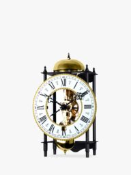 Acctim Alcester Mechanical Table Clock, 22cm, Black/Brass