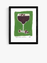 EAST END PRINTS Natalie Cass 'Espresso Martini Green' Framed Print, 43.4 x 33.4cm, Black Frame