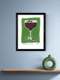 EAST END PRINTS Natalie Cass 'Espresso Martini Green' Framed Print, 43.4 x 33.4cm, Black Frame - thumbnail 2