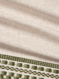John Lewis Ikat Embroidered Edge Pair Blackout Lined Multiway Header Curtains, Avocado - thumbnail 6
