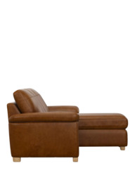 John Lewis Camden RHF Chaise Leather Sofa Bed, Light Leg - thumbnail 3