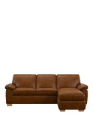 John Lewis Camden RHF Chaise Leather Sofa Bed, Light Leg - thumbnail 5