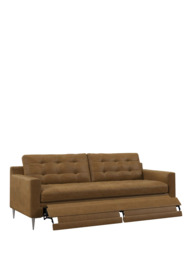 John Lewis Draper II Motion Leather Large 3 Seater Sofa, Metal Leg, Demetra Light Tan - thumbnail 1
