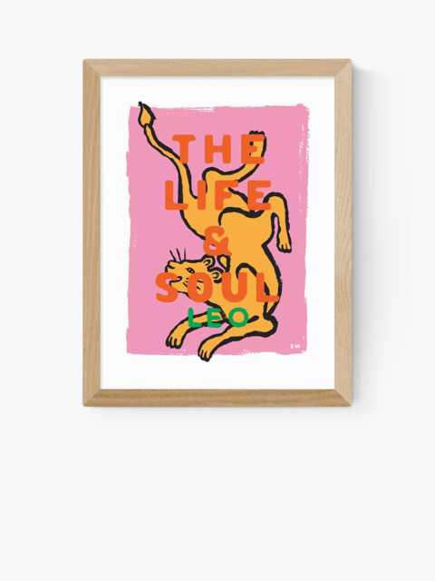 EAST END PRINTS Sophie Ward 'Leo The Life and Soul' Framed Print