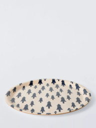 John Lewis Christmas Tree Round Tray, FSC-Certified (Birch Wood), Natural - thumbnail 1