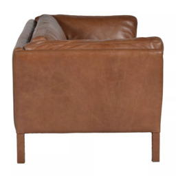 Halo Groucho Large 3 Seater Leather Sofa, Dark Leg - thumbnail 4