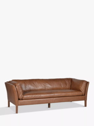 Halo Groucho Large 3 Seater Leather Sofa, Dark Leg