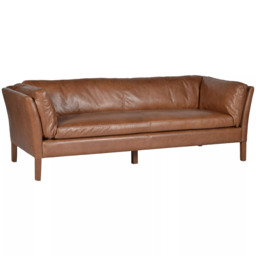 Halo Groucho Large 3 Seater Leather Sofa, Dark Leg - thumbnail 2