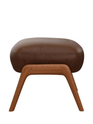 John Lewis Hendricks Leather Footstool, Dark Leg - thumbnail 3