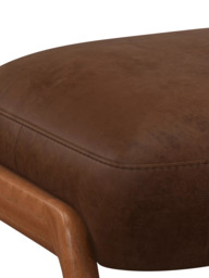 John Lewis Hendricks Leather Footstool, Dark Leg - thumbnail 6