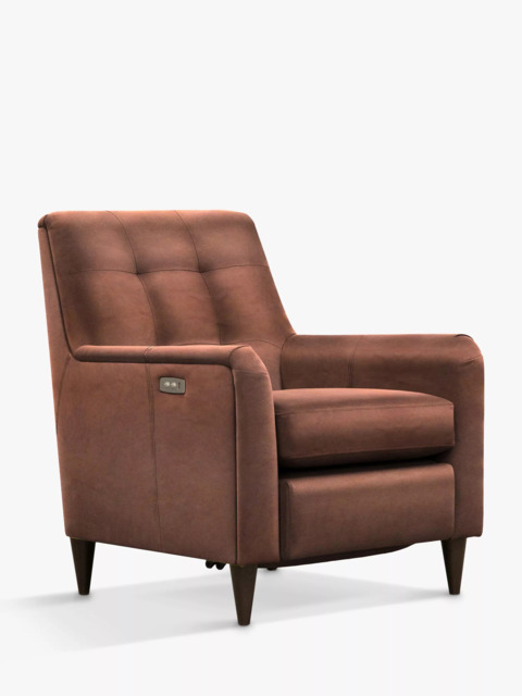Parker Knoll Mid-Century Button Back Motion Leather Armchair, Dark Leg - image 1