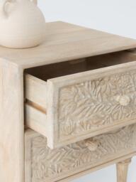John Lewis Hidcote 2 Drawer Floral Bedside Table, FSC-Certified (Mango Wood), Light Stain Mango - thumbnail 4