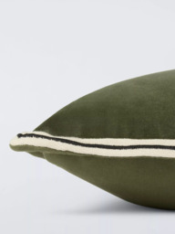 John Lewis Bordered Velvet Cushion - thumbnail 4