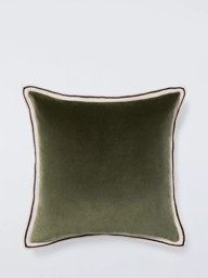 John Lewis Bordered Velvet Cushion - thumbnail 1