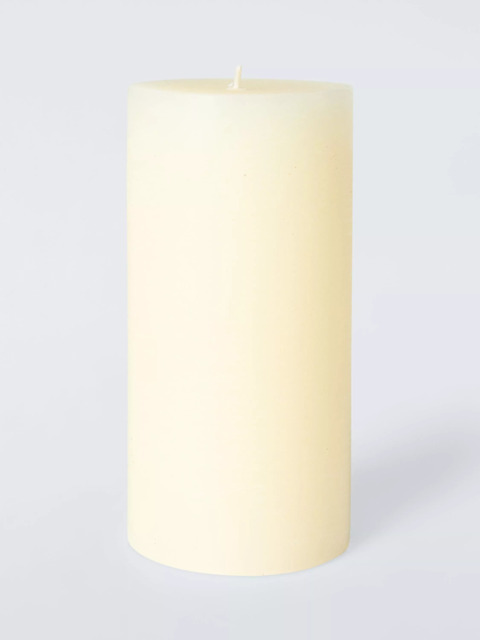 John Lewis Rustic Pillar Candle, H15 cm, White Ivory - image 1