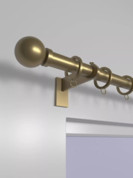 John Lewis Made to Order Select Curtain Pole with Rings and Ball Finial, Wall Fix, Dia.25mm - thumbnail 2