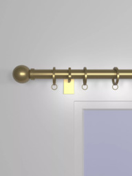 John Lewis Made to Order Select Curtain Pole with Rings and Ball Finial, Wall Fix, Dia.25mm - thumbnail 3