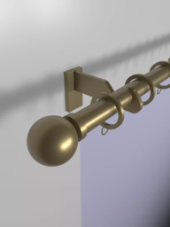 John Lewis Made to Order Select Curtain Pole with Rings and Ball Finial, Wall Fix, Dia.25mm - thumbnail 4