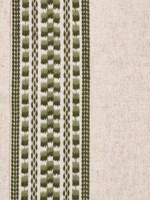 John Lewis Ikat Embroidered Edge Pair Blackout Lined Multiway Header Curtains, Avocado - image 1