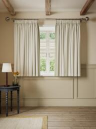 John Lewis Ikat Embroidered Edge Pair Blackout Lined Multiway Header Curtains, Avocado - thumbnail 4