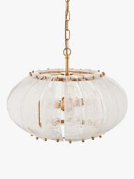 John Lewis Jardin Glass Pendant Ceiling Light, Brass - thumbnail 4