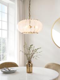 John Lewis Jardin Glass Pendant Ceiling Light, Brass - thumbnail 6