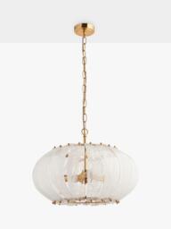 John Lewis Jardin Glass Pendant Ceiling Light, Brass - thumbnail 3