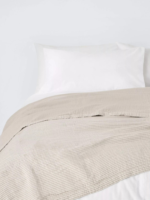 John Lewis Pencil Stripe Cotton Reversible Bedspread - image 1