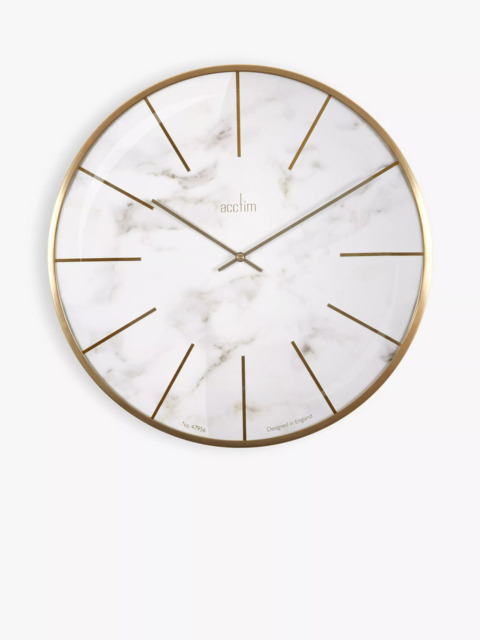 Acctim Luxe Metal Analogue Quartz Wall Clock, 39cm, Brushed Brass - image 1