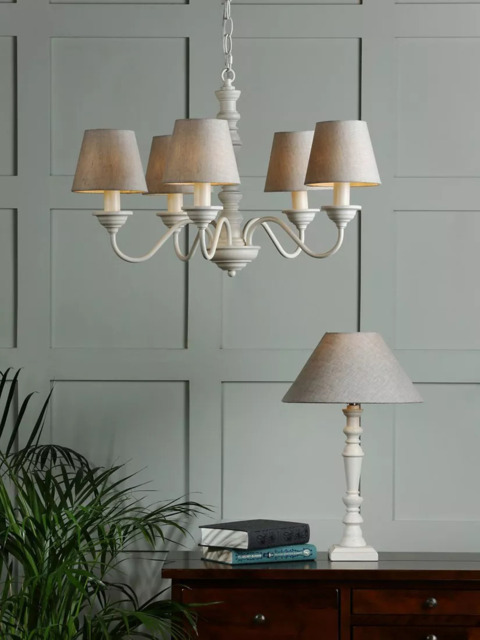 Laura Ashley Tate 5 Arm Ceiling Light, White - image 1