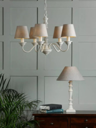 Laura Ashley Tate 5 Arm Ceiling Light, White - thumbnail 1