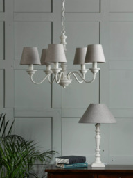 Laura Ashley Tate 5 Arm Ceiling Light, White - thumbnail 2