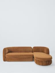 John Lewis Pleat Large 4 Seater RHF Chaise End Sofa, Soft Chenille Ginger - thumbnail 4