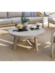 KETTLER Cora Round Acacia Wood Garden Coffee Table, 90cm, Natural - thumbnail 3