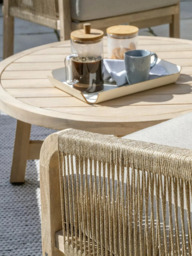 KETTLER Cora Round Acacia Wood Garden Coffee Table, 90cm, Natural - thumbnail 5