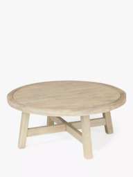 KETTLER Cora Round Acacia Wood Garden Coffee Table, 90cm, Natural - thumbnail 1