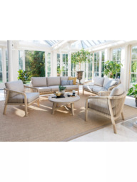 KETTLER Cora Round Acacia Wood Garden Coffee Table, 90cm, Natural - thumbnail 4