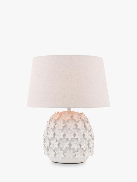Laura Ashley Ingham Floral Ceramic Table Lamp, Off White - image 1
