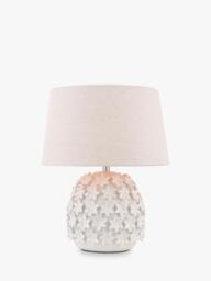 Laura Ashley Ingham Floral Ceramic Table Lamp, Off White - thumbnail 1