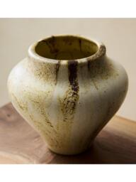 West Elm Sahar Small Ceramic Vase, H16.3cm, Sand Stone - thumbnail 4