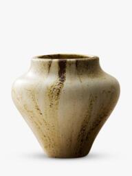 West Elm Sahar Small Ceramic Vase, H16.3cm, Sand Stone - thumbnail 1