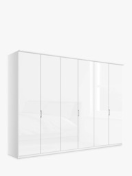 John Lewis Elstra 300cm Wardrobe with Glass Hinged Doors