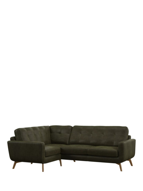 John Lewis Barbican LHF Corner End Leather Sofa, Light Leg - image 1