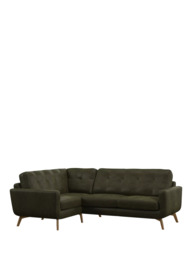 John Lewis Barbican LHF Corner End Leather Sofa, Light Leg