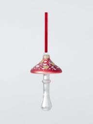 John Lewis The Curator Mushroom Bauble, Red/Gold - thumbnail 1