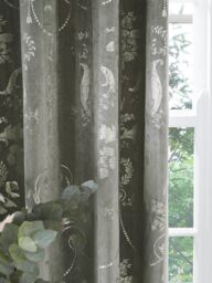 Laura Ashley Josette Metallic Pair Lined Eyelet Curtains, Steel - thumbnail 2