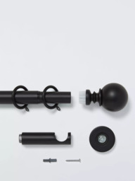 John Lewis Extendable Metal Curtain Pole Kit with Ball Finial, Dia.28mm - thumbnail 2